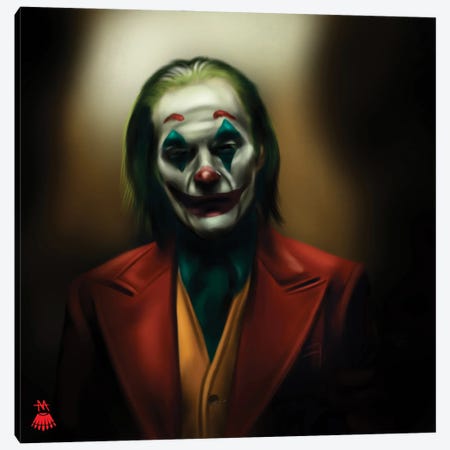 Joker Canvas Print #MKY17} by Mikey Camarda Canvas Wall Art