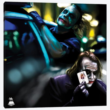 Joker / Dark Knight Canvas Print #MKY21} by Mikey Camarda Canvas Artwork