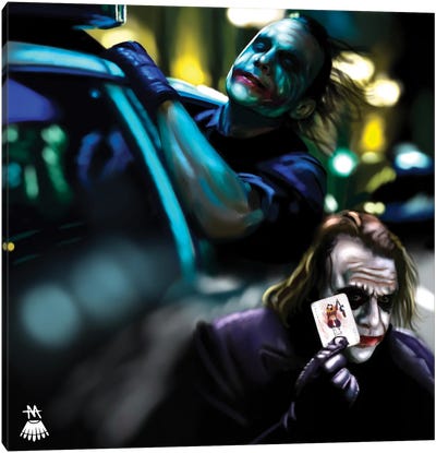 Joker / Dark Knight Canvas Art Print - Mikey Camarda