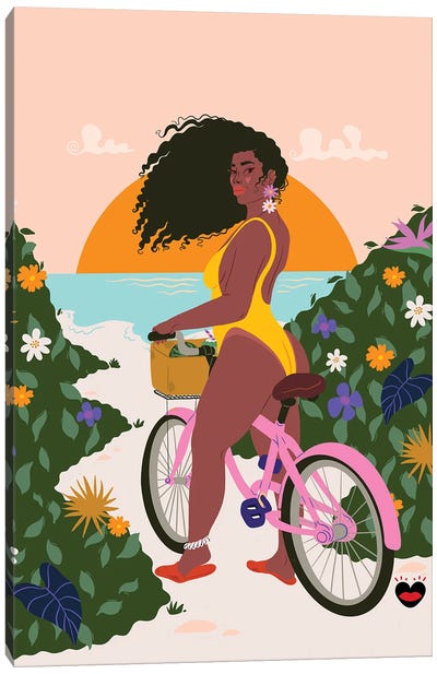 Beach Bike Canvas Art Print - Mlle Belamour