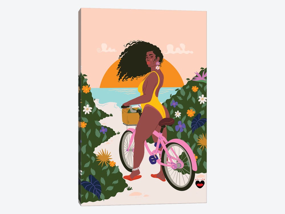 Beach Bike by Mlle Belamour 1-piece Canvas Artwork