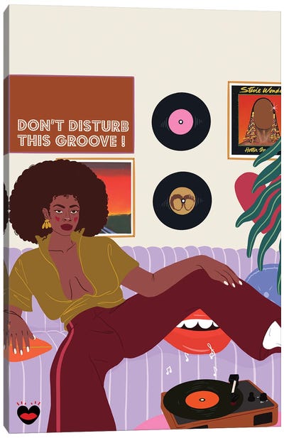Don't Disturb The Groove Canvas Art Print - Vinyl Records