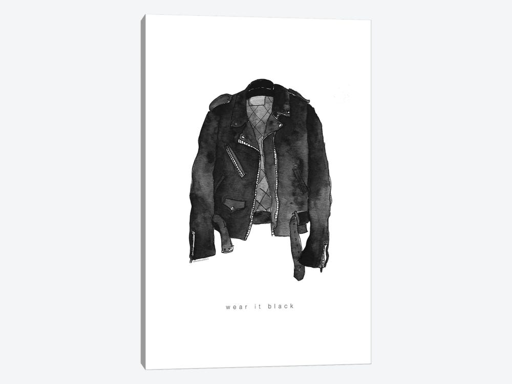 Leather Jacket by Mercedes Lopez Charro 1-piece Canvas Art Print