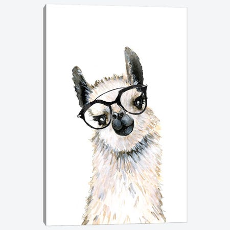 Llama With Glasses Canvas Print #MLC102} by Mercedes Lopez Charro Canvas Print