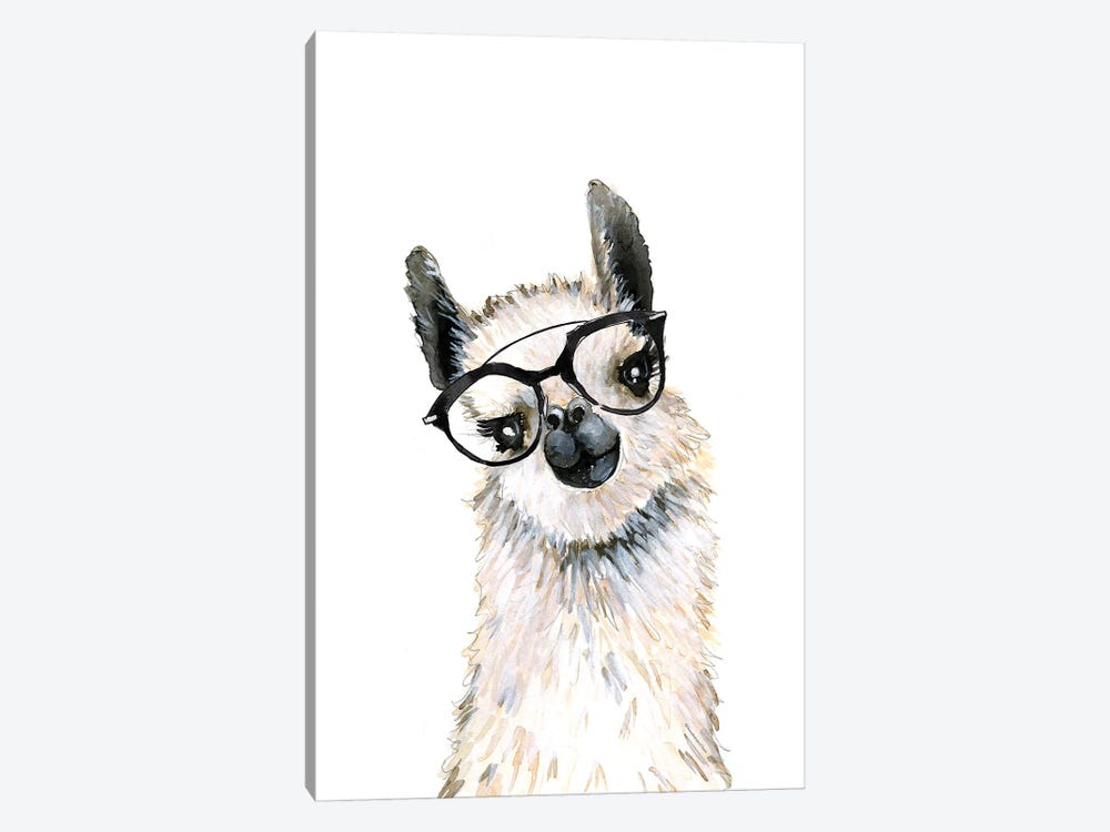 Llama With Glasses by Mercedes Lopez Charro 1-piece Art Print