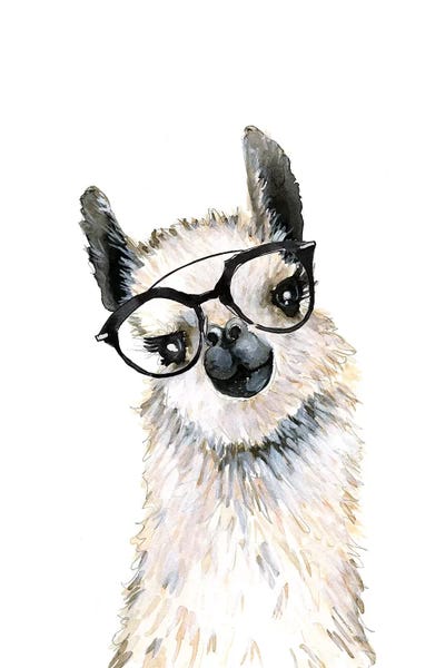 Llamas & Alpacas: Llama With Glasses by Mercedes Lopez Charro