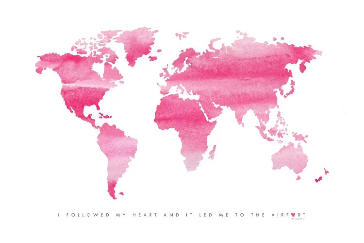 World Map Pink