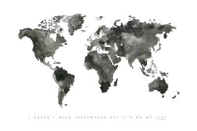 World Map Monochrome by Mercedes Lopez Charro acrylic art print