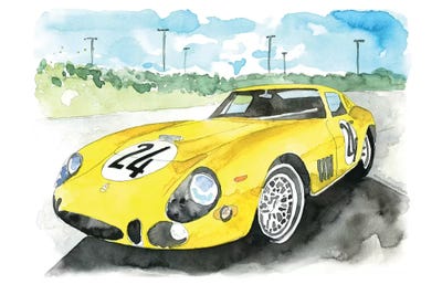 Yellow Sports Car by Mercedes Lopez Charro acrylic art print