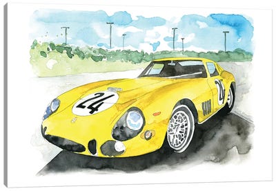 Yellow Sports Car Canvas Art Print - Gearhead