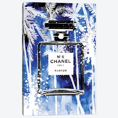 Blue Palms Chanel Canvas Print #MLC11} by Mercedes Lopez Charro Canvas Art