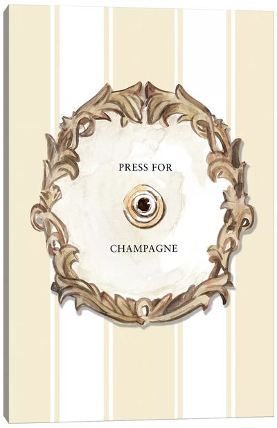 Press For Champagne (Cream) Canvas Art Print - Mercedes Lopez Charro