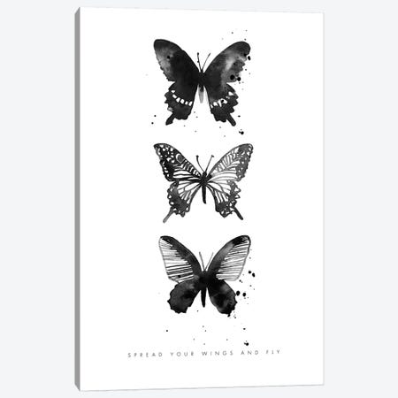 3 Inky Butterflys Canvas Print #MLC129} by Mercedes Lopez Charro Canvas Print