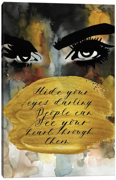 Cara Hide Your Eyes Canvas Art Print - Mercedes Lopez Charro
