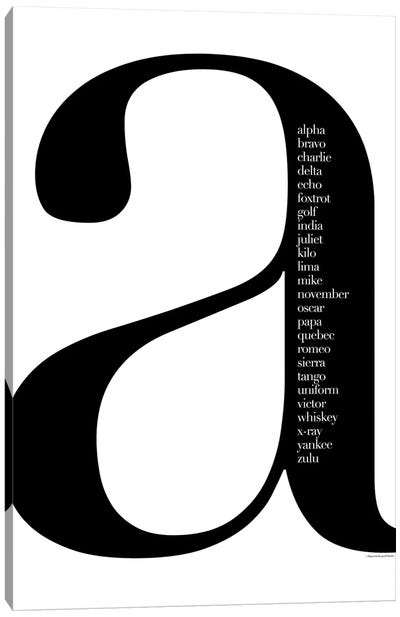 Alpha Bravo Canvas Art Print - Alphabet Art