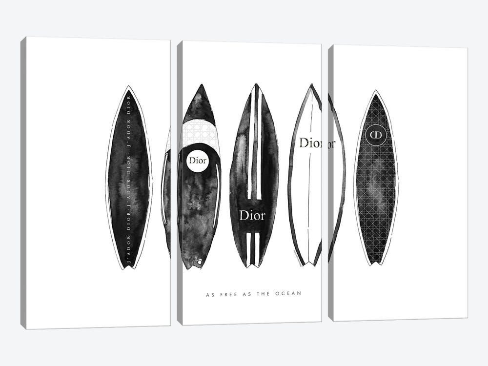 Dior Surfboards by Mercedes Lopez Charro 3-piece Canvas Print