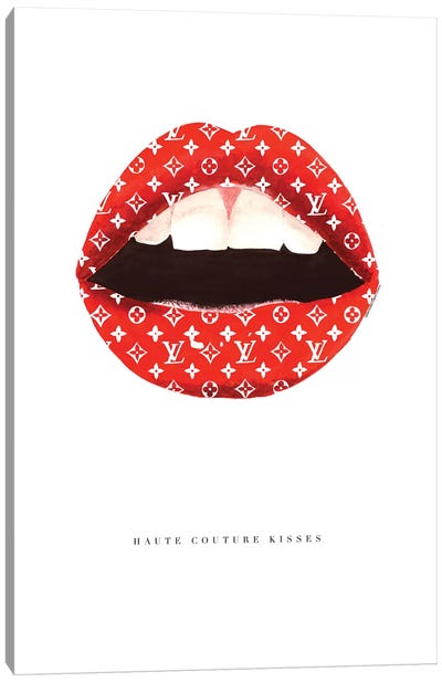 Haute Couture Kisses Canvas Art Print - Mercedes Lopez Charro