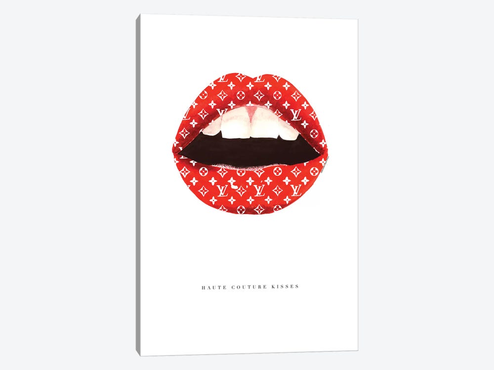 Haute Couture Kisses by Mercedes Lopez Charro 1-piece Canvas Print