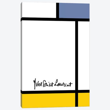 YSL Mondrian Canvas Print #MLC153} by Mercedes Lopez Charro Canvas Wall Art