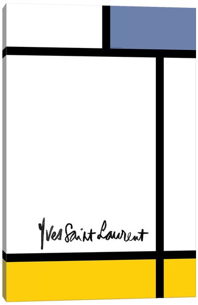 YSL Mondrian Canvas Art Print - Yves Saint Laurent