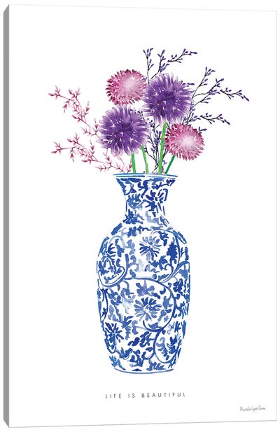 Chinoiserie Style II Canvas Art Print - Charming Blue