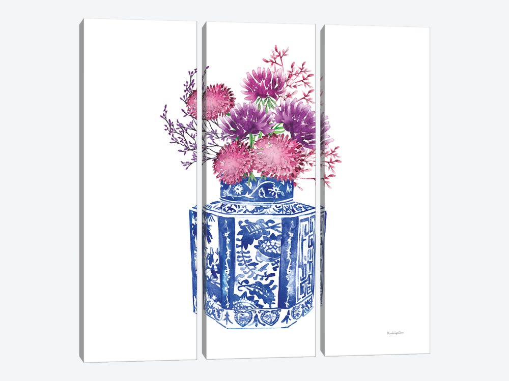 Chinoiserie Style III by Mercedes Lopez Charro 3-piece Canvas Print