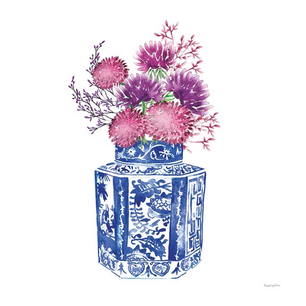 Charming Blue: Chinoiserie Style III by Mercedes Lopez Charro