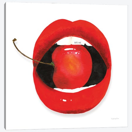 Cherry Lips Canvas Print #MLC166} by Mercedes Lopez Charro Canvas Artwork