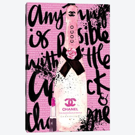 iCanvas LV Champagne I Art by Martina Pavlova Canvas Art Wall Decor ( Food & Drink > Drinks > Champagne art) - 18x12 in