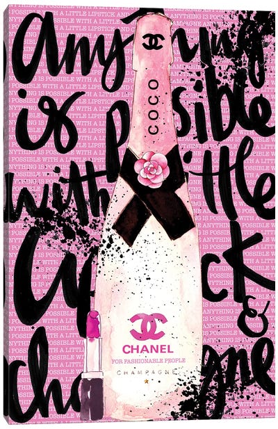 Coco Rosé Canvas Art Print - Food & Drink Typography