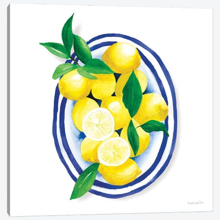 Spanish Lemons I Canvas Print #MLC184} by Mercedes Lopez Charro Canvas Wall Art