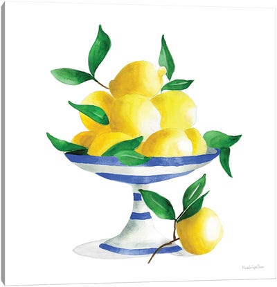 Spanish Lemons II Canvas Art Print - Mercedes Lopez Charro