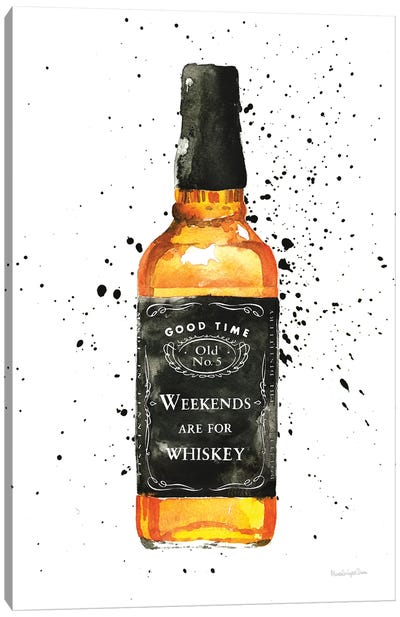Weekends Are For Whiskey Canvas Art Print - Mercedes Lopez Charro