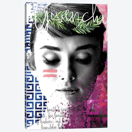 Audrey & Givenchy Canvas Print #MLC205} by Mercedes Lopez Charro Canvas Art Print