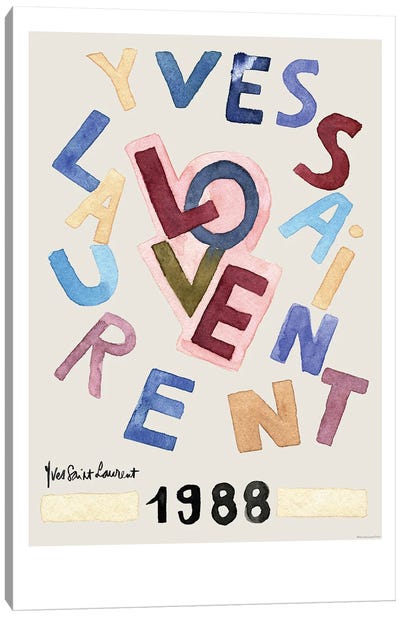 Vintage Love Canvas Art Print - Yves Saint Laurent
