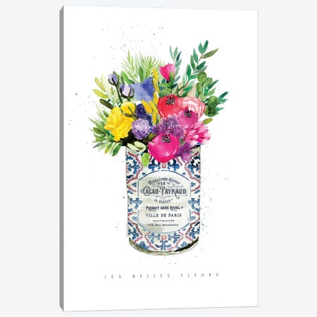 Summer Flowers in Vintage Can Canvas Print #MLC226} by Mercedes Lopez Charro Art Print
