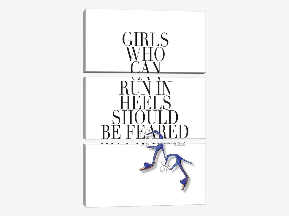 Girls Who Can Run by Mercedes Lopez Charro 3-piece Canvas Wall Art