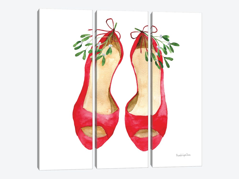 Christmas Shoes II by Mercedes Lopez Charro 3-piece Canvas Art