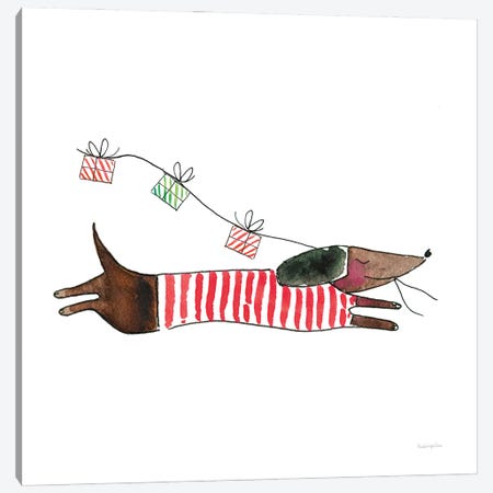 Holiday Dachshund Canvas Print #MLC279} by Mercedes Lopez Charro Art Print