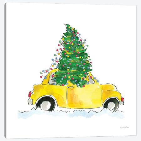 Holiday Taxi Canvas Print #MLC282} by Mercedes Lopez Charro Canvas Artwork