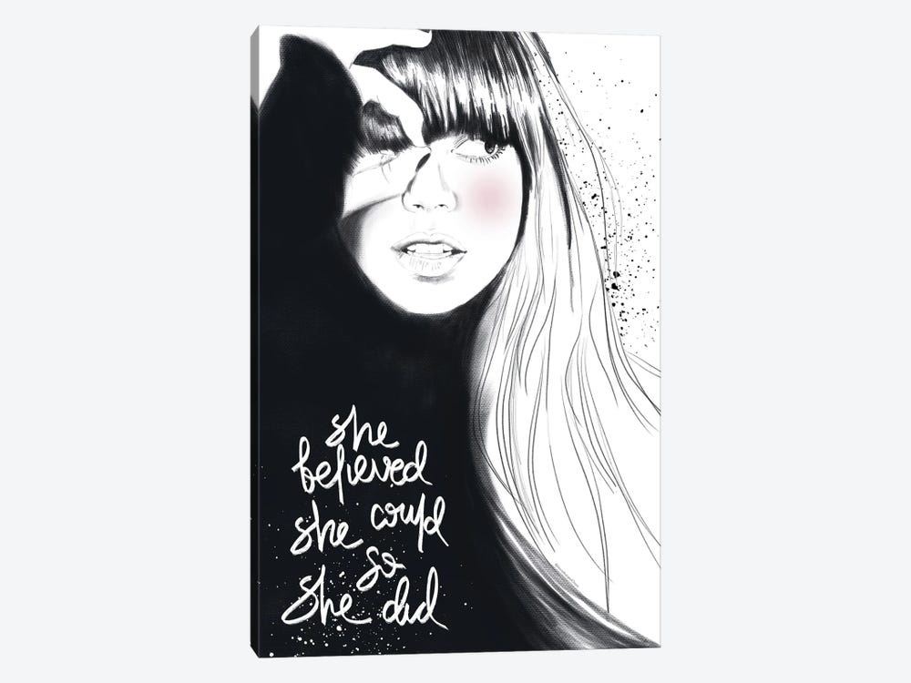 She Believed She Could by Mercedes Lopez Charro 1-piece Canvas Artwork