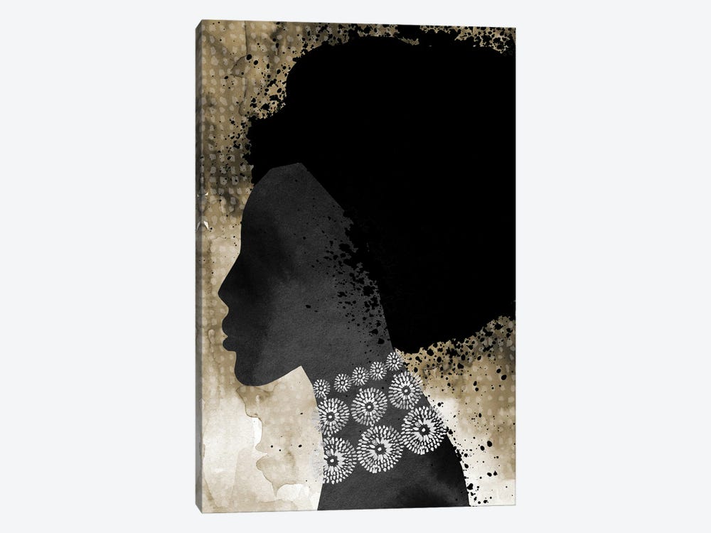 African Woman Afro by Mercedes Lopez Charro 1-piece Canvas Art