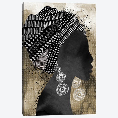 African Woman Headscarf Canvas Print #MLC293} by Mercedes Lopez Charro Art Print