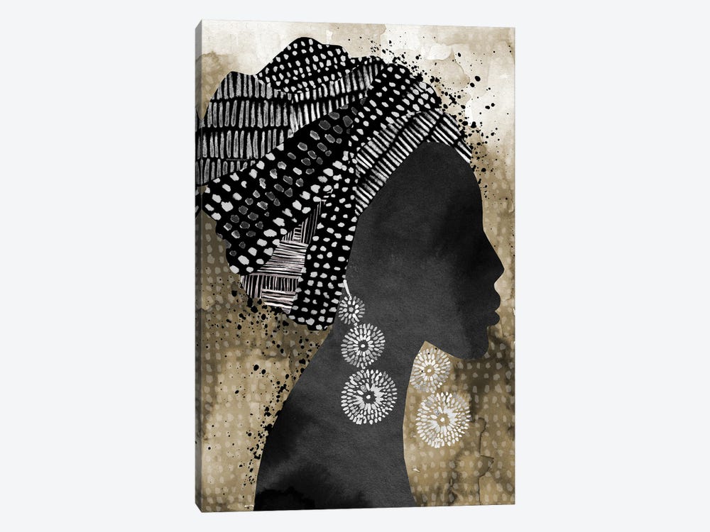 African Woman Headscarf by Mercedes Lopez Charro 1-piece Canvas Print