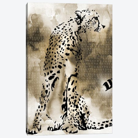 Cheetah Canvas Print #MLC294} by Mercedes Lopez Charro Canvas Art