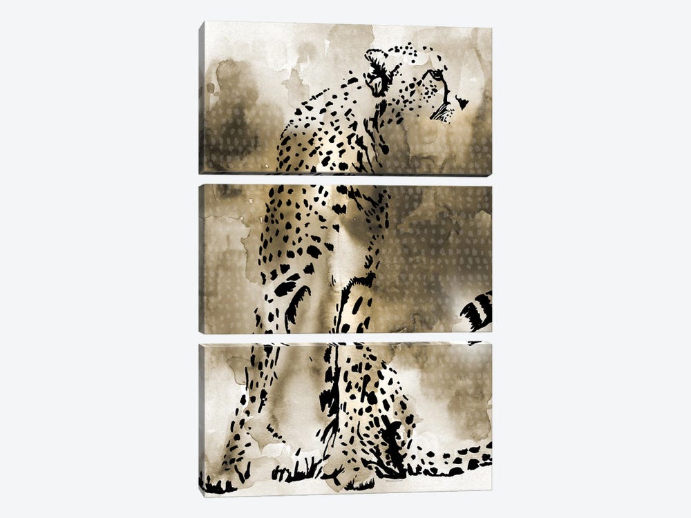Cheetah by Mercedes Lopez Charro 3-piece Canvas Art