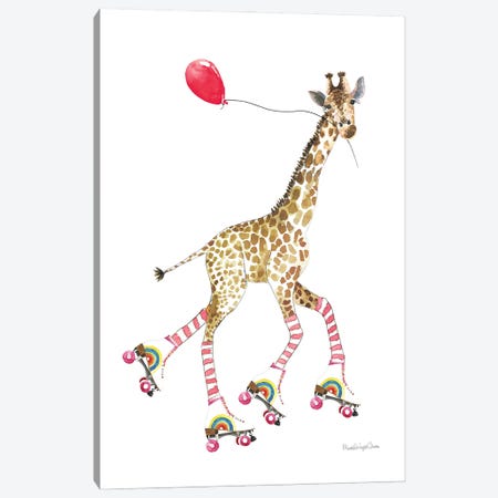 Giraffe Joy Ride II Canvas Print #MLC295} by Mercedes Lopez Charro Canvas Artwork