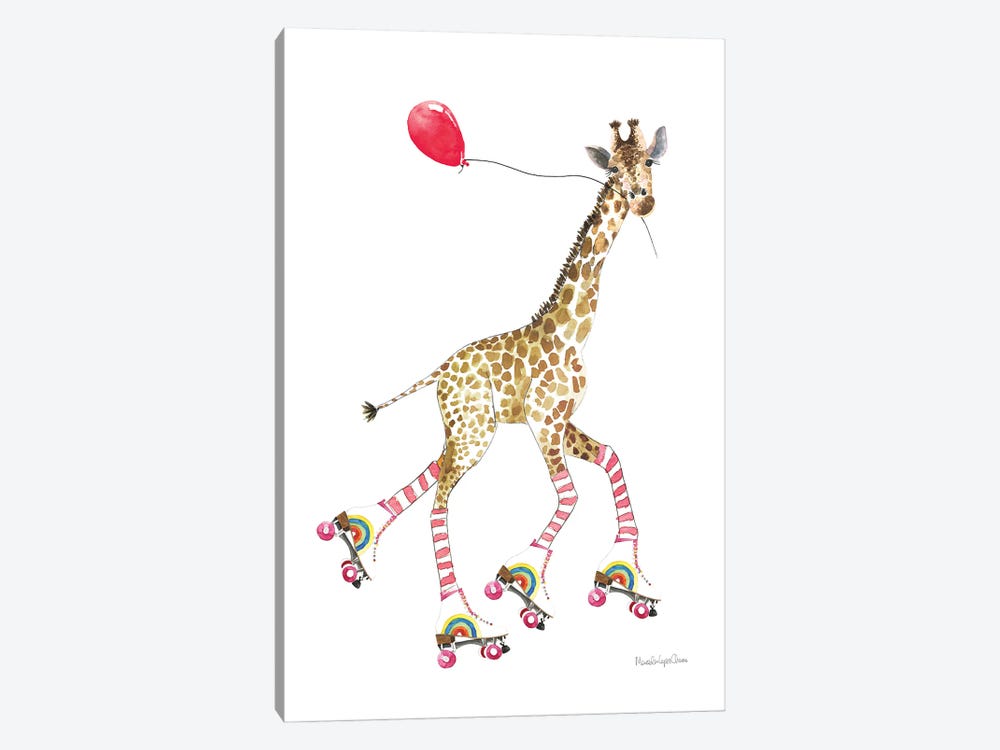 Giraffe Joy Ride II by Mercedes Lopez Charro 1-piece Canvas Art Print