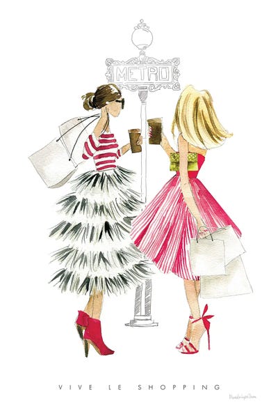 Canvas Print: Paris Girlfriends II by Mercedes Lopez Charro