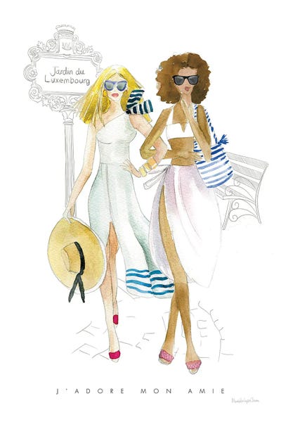 Paris Typography: Paris Girlfriends IV by Mercedes Lopez Charro